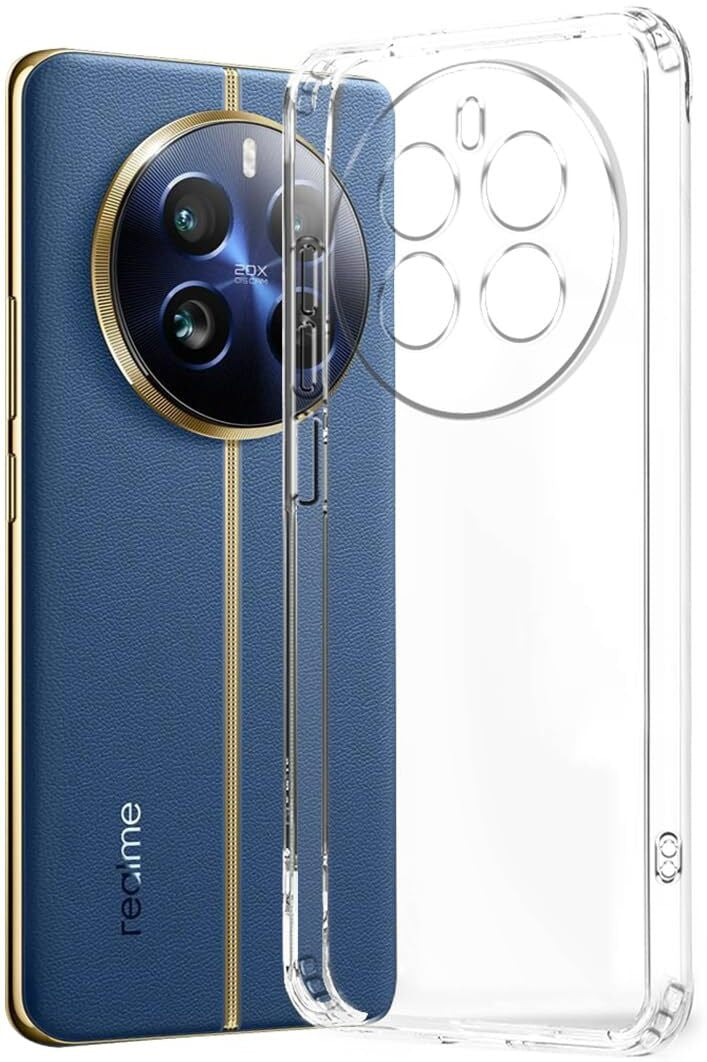 VAKIBO Premium Clear 1.5MM Thick Transparent Soft TPU Rubber Back Cover Case With Camera Protection Suitable for Realme 12 Pro 5G