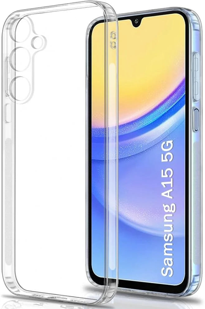 VAKIBO Premium Clear 1.5MM Thick Transparent Soft TPU Rubber Back Cover Case With Camera Protection Suitable for Samsung Galaxy A15
