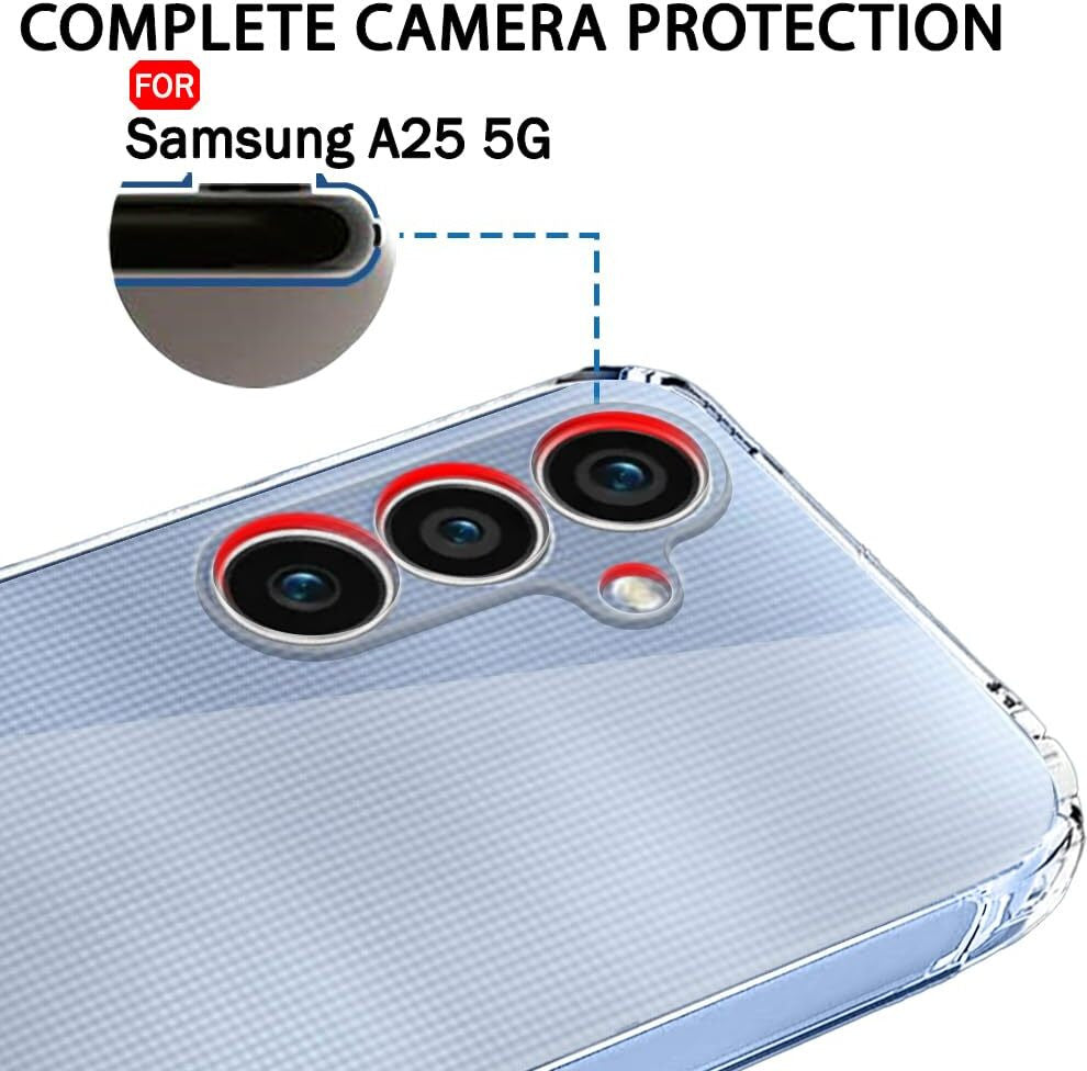 VAKIBO Premium Clear 1.5MM Thick Transparent Soft TPU Rubber Back Cover Case With Camera Protection Suitable for Samsung Galaxy A25