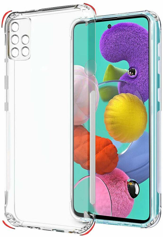 VAKIBO Super Premium Soft TPU Transparent Case With Dustplug,Side Grip,Corner Protection,lanyard Cuts,Camera Protection Suitable for Samsung A51