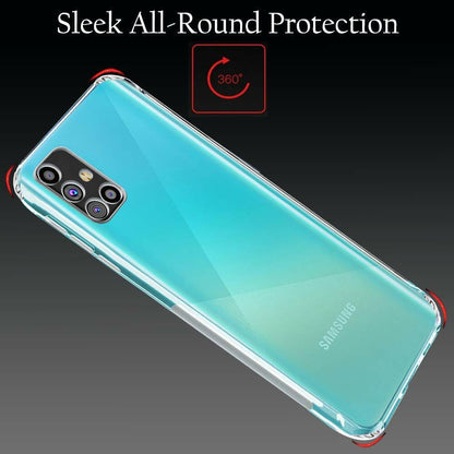 VAKIBO Super Premium Soft TPU Transparent Case With Dustplug,Side Grip,Corner Protection,lanyard Cuts,Camera Protection Suitable for Samsung A51