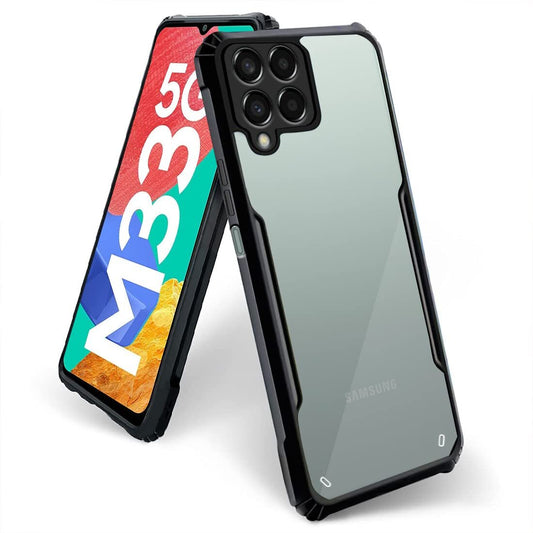 VAKIBO Best Selling Black and Transparent Back Cover Case Made With Soft TPU and Acrylic With 4 Corner and Camera Protection Suitable for Samsung Galaxy M33