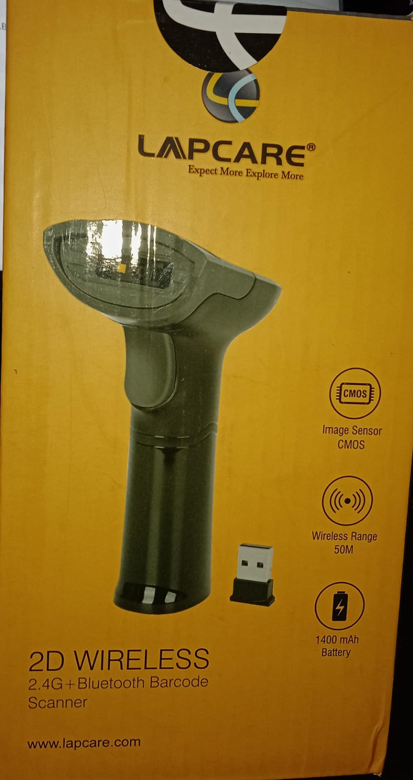 LAPCARE-2D WIRELESS 2.4+BLUTOOTH BARCODE SCANNER(LLBS-007)