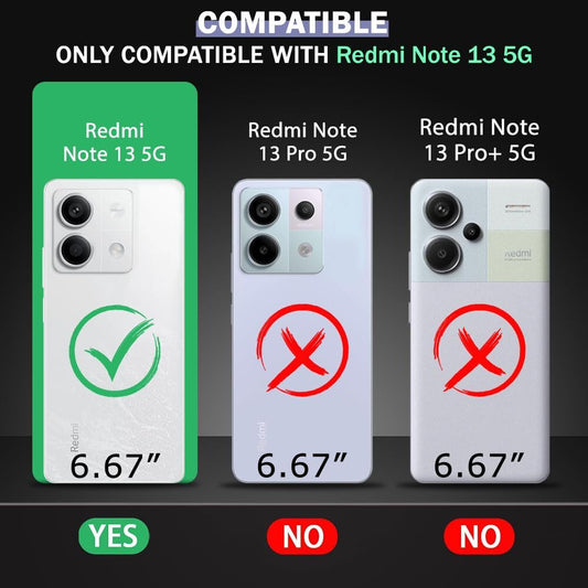 VAKIBO Premium Clear 1.5MM Thick Transparent Soft TPU Rubber Back Cover Case With Camera Protection Suitable for Mi Redmi Note 13 5G