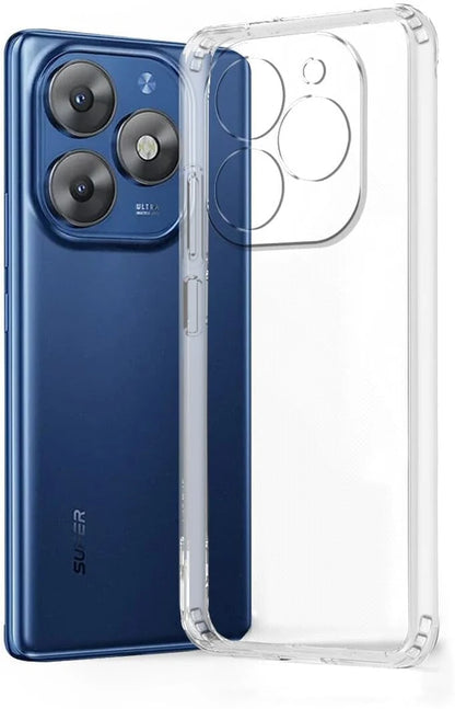 VAKIBO Premium Clear 1.5MM Thick Transparent Soft TPU Rubber Back Cover Case With Camera Protection Suitable for Tecno Pop 8