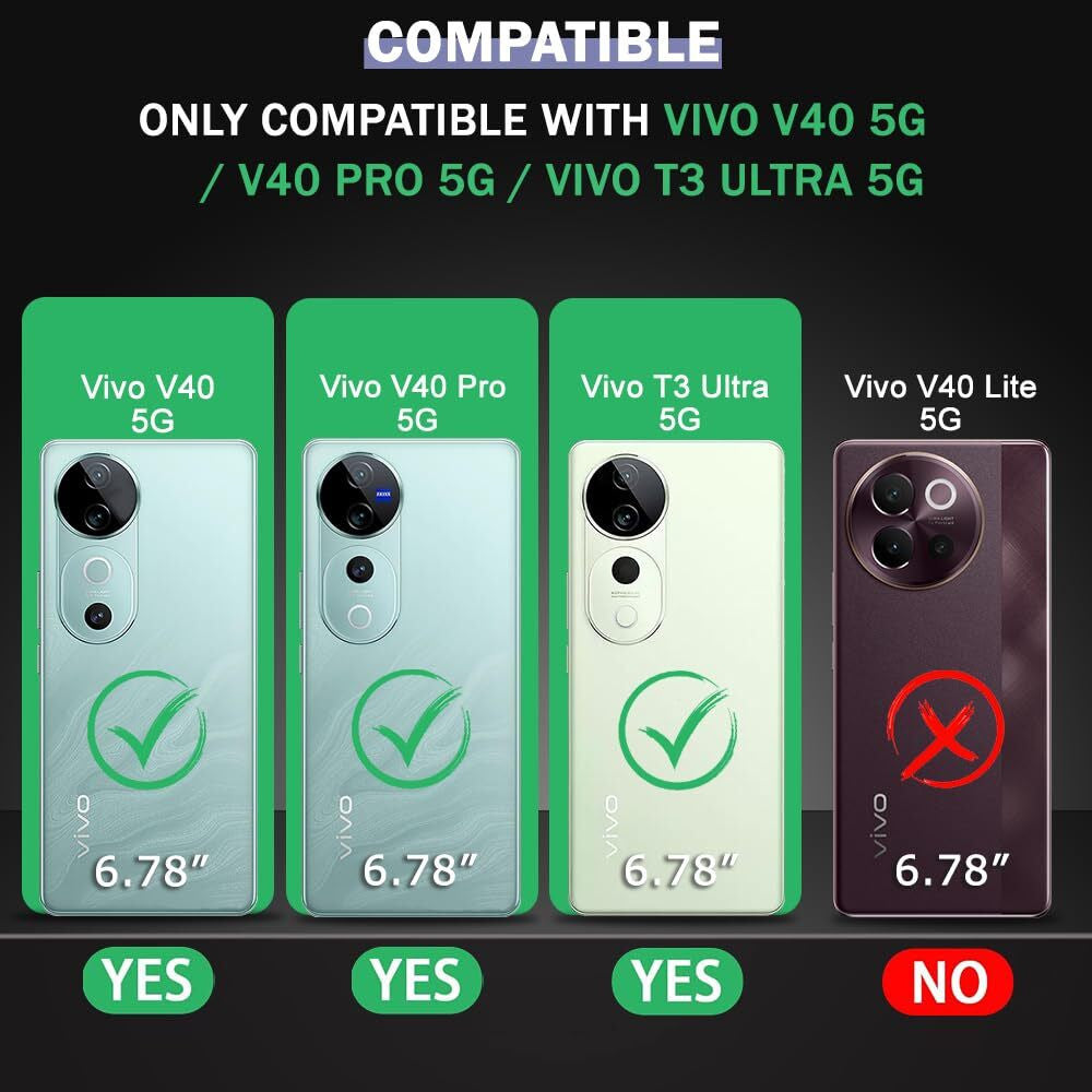 VAKIBO Premium Clear 1.5MM Thick Transparent Soft TPU Rubber Back Cover Case With Camera Protection Suitable for Vivo V40