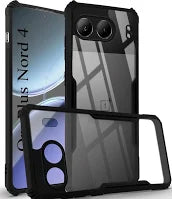 VAKIBO Best Selling Black and Transparent Coloured Made With Soft TPU and Acrylic Back Cover Case With 4 Corner and Camera Protection Suitable for OnePlus Nord 4