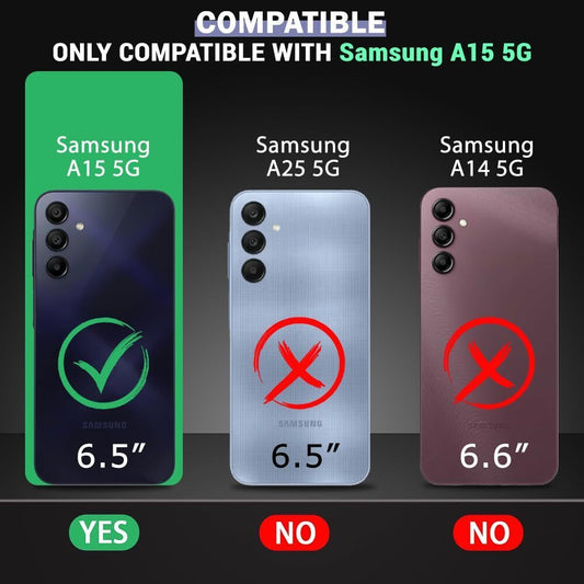 VAKIBO Best Selling Black and Transparent Back Cover Case Made With Soft TPU and Acrylic With 4 Corner and Camera Protection Suitable for Samsung Galaxy A15