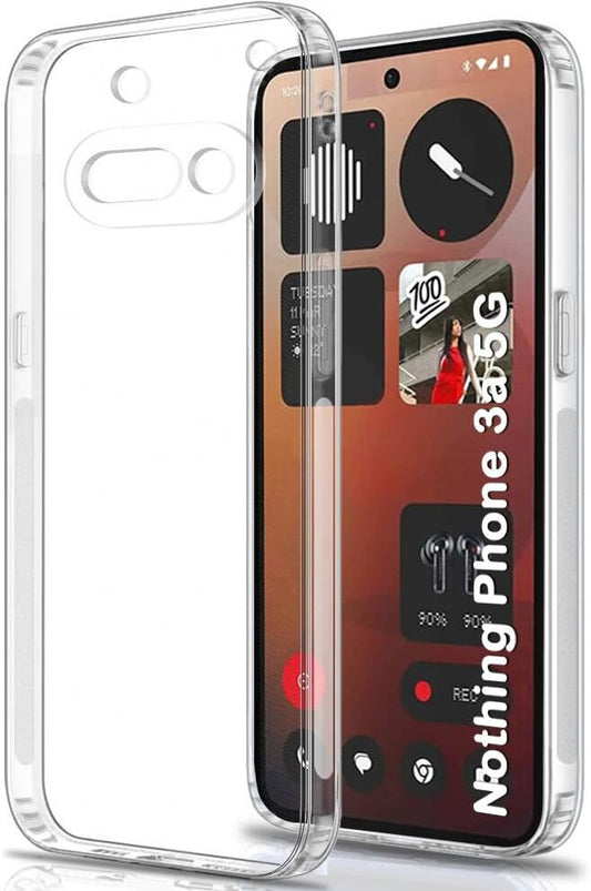 VAKIBO Premium Clear 1.5MM Thick Transparent Soft TPU Rubber Back Cover Case With Camera Protection Suitable for Nothing Phone 3A