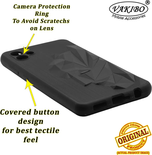 VAKIBO Bat Man 3D Mask Design Black Coloured Soft TPU Back Cover Case With Camera Protection Ring Suitable for Samsung Galaxy F04