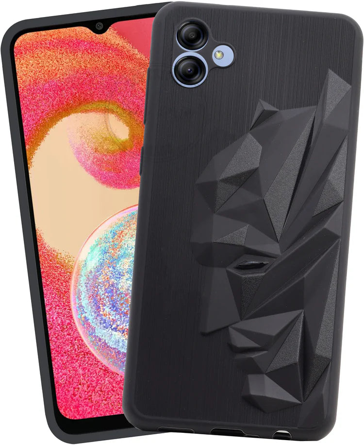 VAKIBO Bat Man 3D Mask Design Black Coloured Soft TPU Back Cover Case With Camera Protection Ring Suitable for Samsung Galaxy F04
