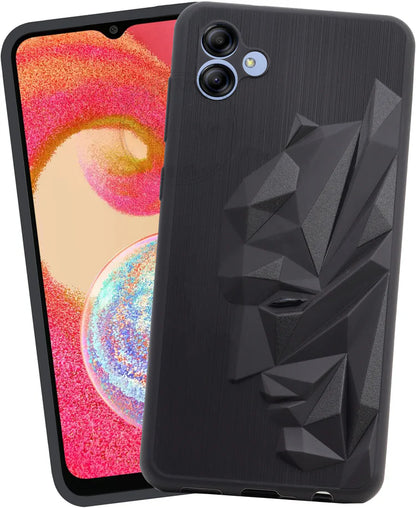 VAKIBO Bat Man 3D Mask Design Black Coloured Soft TPU Back Cover Case With Camera Protection Ring Suitable for Samsung Galaxy F04