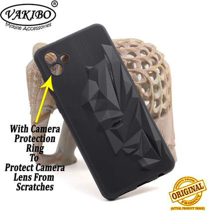 VAKIBO Bat Man 3D Mask Design Black Coloured Soft TPU Back Cover Case With Camera Protection Ring Suitable for Samsung Galaxy M04