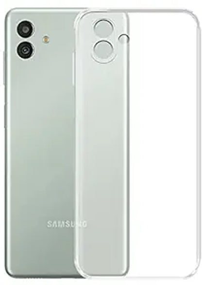 VAKIBO Super Premium Soft TPU Transparent Case With Dustplug,Side Grip,Corner Protection,lanyard Cuts,Camera Protection Suitable for Samsung F04