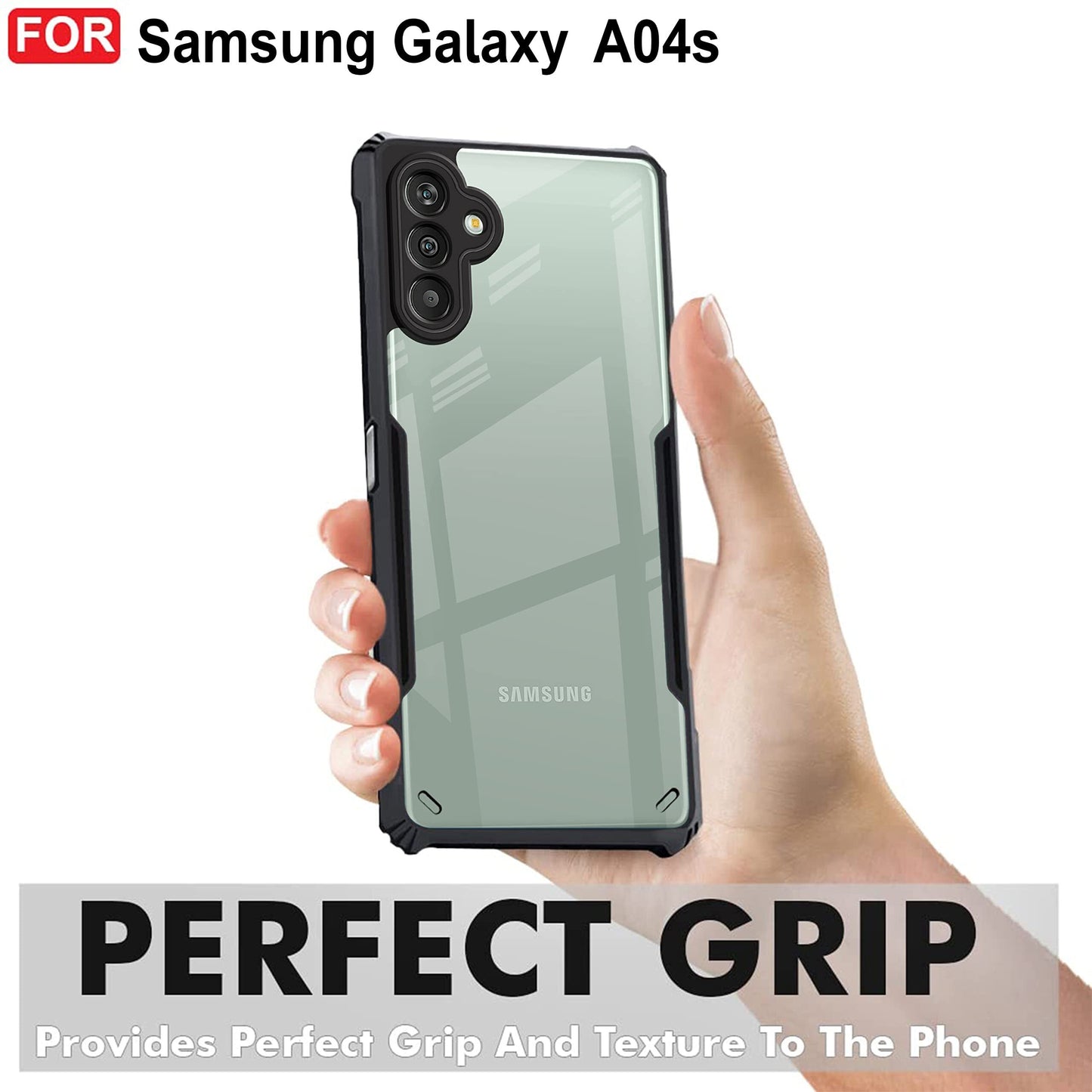 VAKIBO Super Premium Black Border Transparent Case With Corner Protection & Camera Protection Suitable for Samsung A13 5G