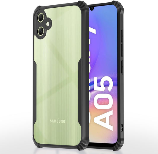 VAKIBO Super Premium Black Border Transparent Case With Corner Protection & Camera Protection Suitable for Samsung F05