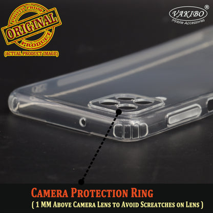 VAKIBO Super Premium Soft TPU Transparent Case With Dustplug,Side Grip,Corner Protection,lanyard Cuts,Camera Protection Suitable for Samsung M12