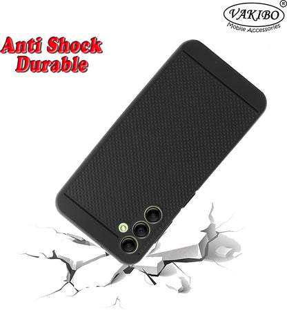 VAKIBO Dotted Design Black Coloured Soft TPU Back Cover Case Suitable for Samsung Galaxy A14 4G