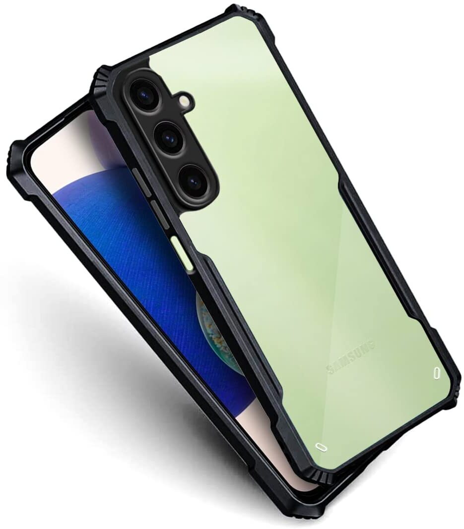 VAKIBO Super Premium Black Border Transparent Case With Corner Protection & Camera Protection Suitable for Samsung  A14 5G