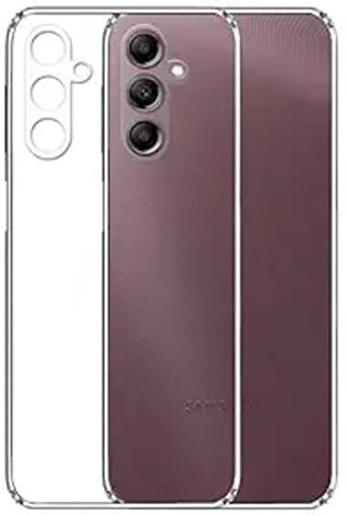 VAKIBO Super Premium Soft TPU Transparent Case With Dustplug,Side Grip,Corner Protection,lanyard Cuts,Camera Protection Suitable for Samsung A14 4G