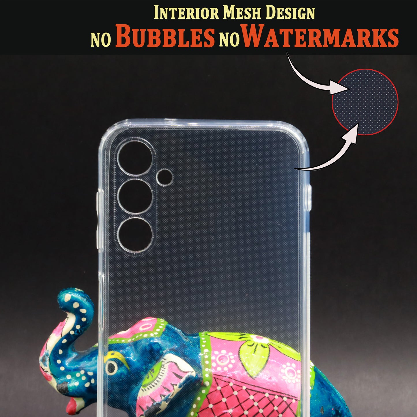 VAKIBO Super Premium Soft TPU Transparent Case With Dustplug,Side Grip,Corner Protection,lanyard Cuts,Camera Protection Suitable for Samsung A14 5G