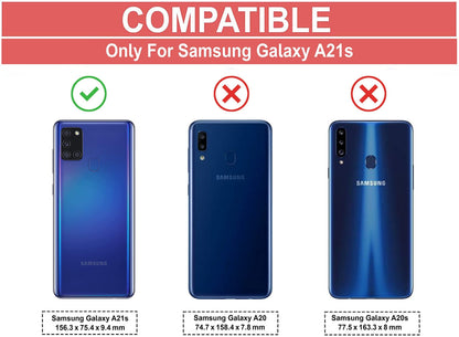 VAKIBO Best Selling Black and Transparent Back Cover Case Made With Soft TPU and Acrylic With 4 Corner and Camera Protection Suitable for Samsung Galaxy A21S