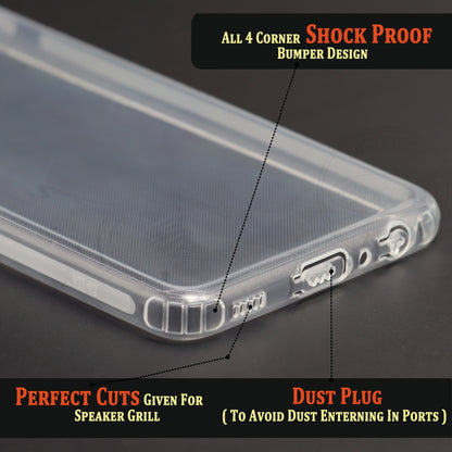 VAKIBO Super Premium Soft TPU Transparent Case With Dustplug,Side Grip,Corner Protection,lanyard Cuts,Camera Protection Suitable for Samsung A22 4G