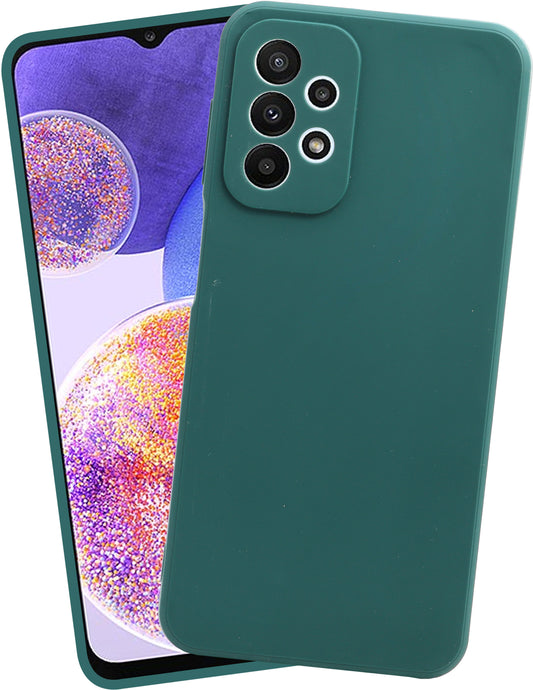 VAKIBO Matte 1.5 MM Thick With Camera Protection Green Coloured Soft TPU Rubber Back Cover Case Suitable for Samsung Galaxy A73