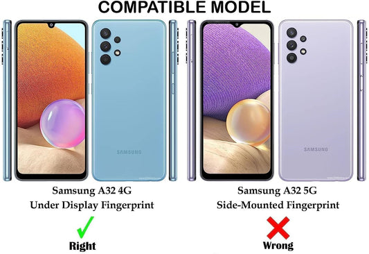 VAKIBO Super Premium Black Border Transparent Case With Corner Protection & Camera Protection Suitable for Samsung A32 4G