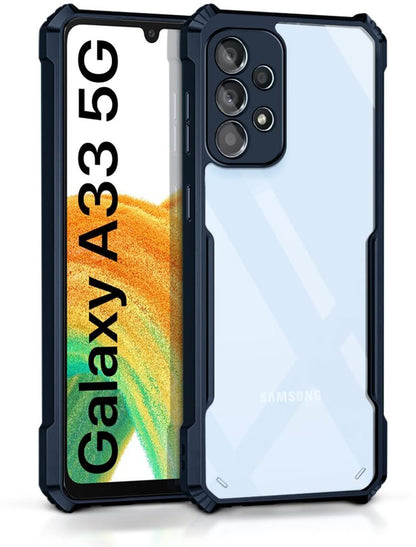 VAKIBO Best Selling Black and Transparent Back Cover Case Made With Soft TPU and Acrylic With 4 Corner and Camera Protection Suitable for Samsung Galaxy A33