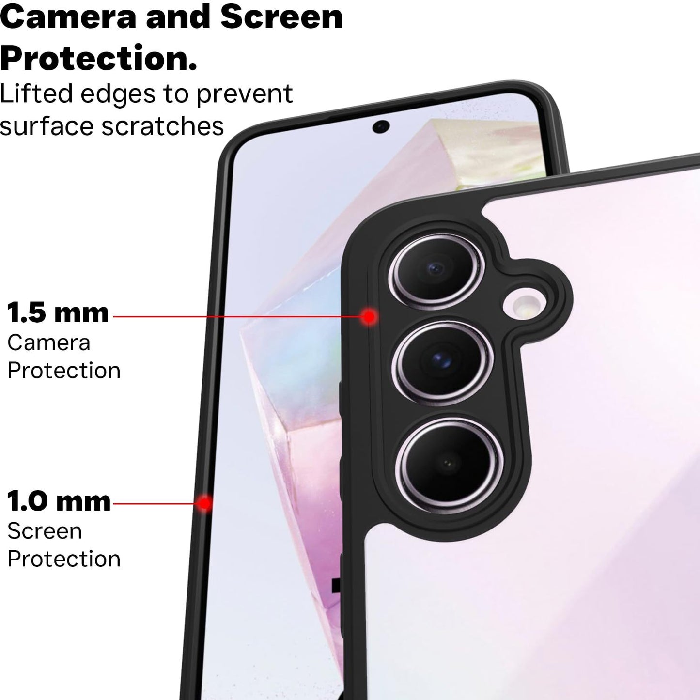 VAKIBO Best Selling Black and Transparent Back Cover Case Made With Soft TPU and Acrylic With 4 Corner and Camera Protection Suitable for Samsung Galaxy A35 5G