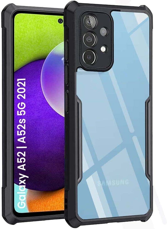 VAKIBO Super Premium Black Border Transparent Case With Corner Protection & Camera Protection Suitable for Samsung A52S 5G