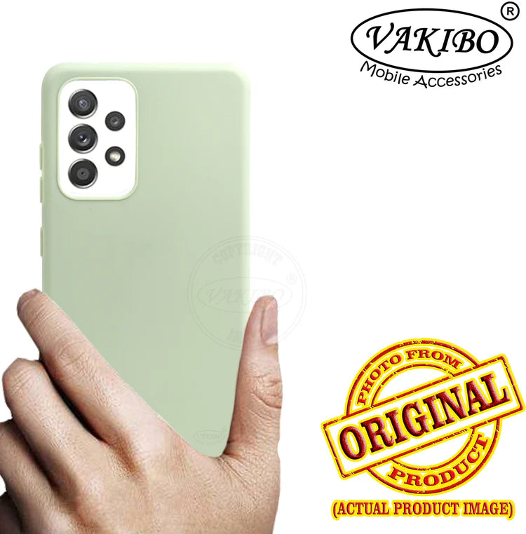 VAKIBO 1.2 MM Thick Pista Green Coloured Soft TPU Rubber Back Cover Case With Camera Protection Ring Suitable for Samsung Galaxy A52 5G