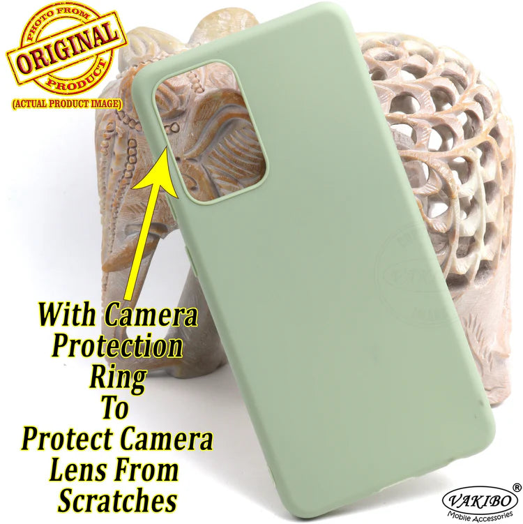 VAKIBO 1.2 MM Thick Pista Green Coloured Soft TPU Rubber Back Cover Case With Camera Protection Ring Suitable for Samsung Galaxy A52 5G