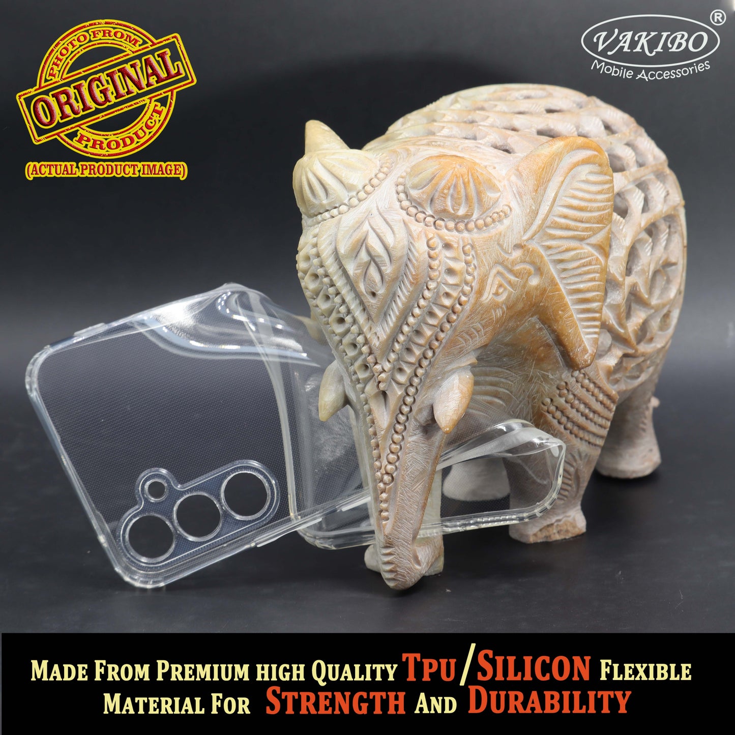 VAKIBO Super Premium Soft TPU Transparent Case With Dustplug,Side Grip,Corner Protection,lanyard Cuts,Camera Protection Suitable for Samsung A54 5G