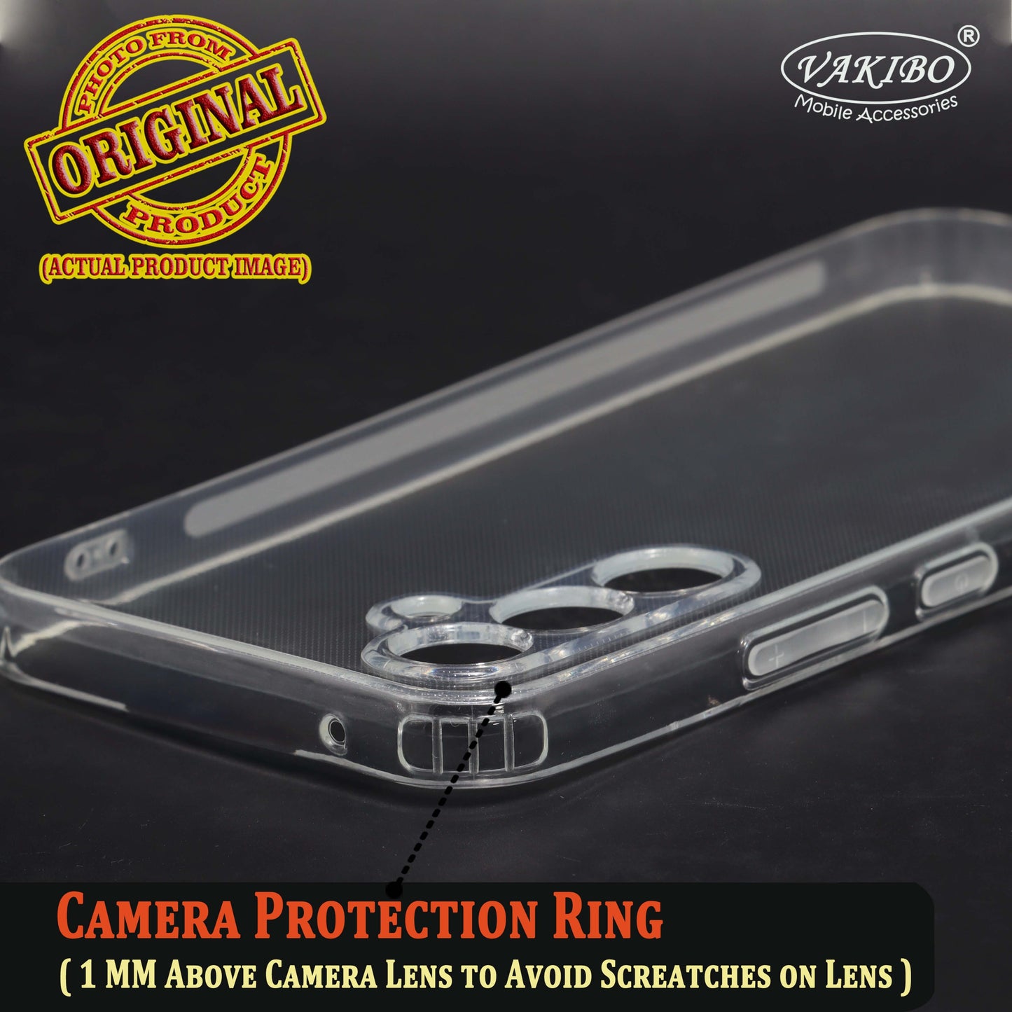 VAKIBO Super Premium Soft TPU Transparent Case With Dustplug,Side Grip,Corner Protection,lanyard Cuts,Camera Protection Suitable for Samsung A54 5G