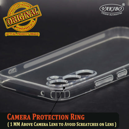 VAKIBO Super Premium Soft TPU Transparent Case With Dustplug,Side Grip,Corner Protection,lanyard Cuts,Camera Protection Suitable for Samsung A54 5G