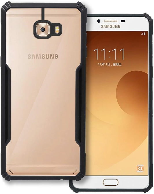 VAKIBO Super Premium Black Border Transparent Case With Corner Protection & Camera Protection Suitable for Samsung C9 Pro