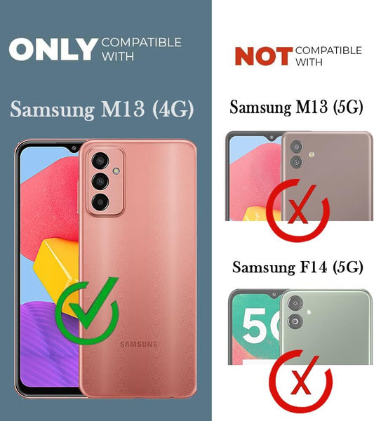 VAKIBO Super Premium Black Border Transparent Case With Corner Protection & Camera Protection Suitable for Samsung F13 4G