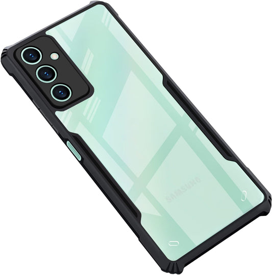 VAKIBO Super Premium Black Border Transparent Case With Corner Protection & Camera Protection Suitable for Samsung M15 5G