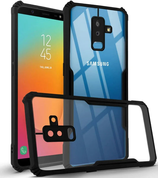 VAKIBO Super Premium Black Border Transparent Case With Corner Protection &Camera Protection Suitable for Samsung Galaxy On8 2018