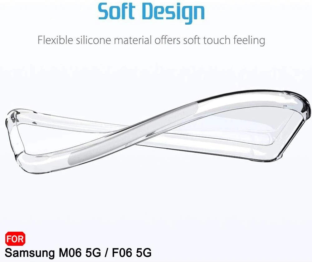 VAKIBO Premium Clear 1.5MM Thick Transparent Soft TPU Rubber Back Cover Case With Camera Protection Suitable for Samsung Galaxy F06 5G