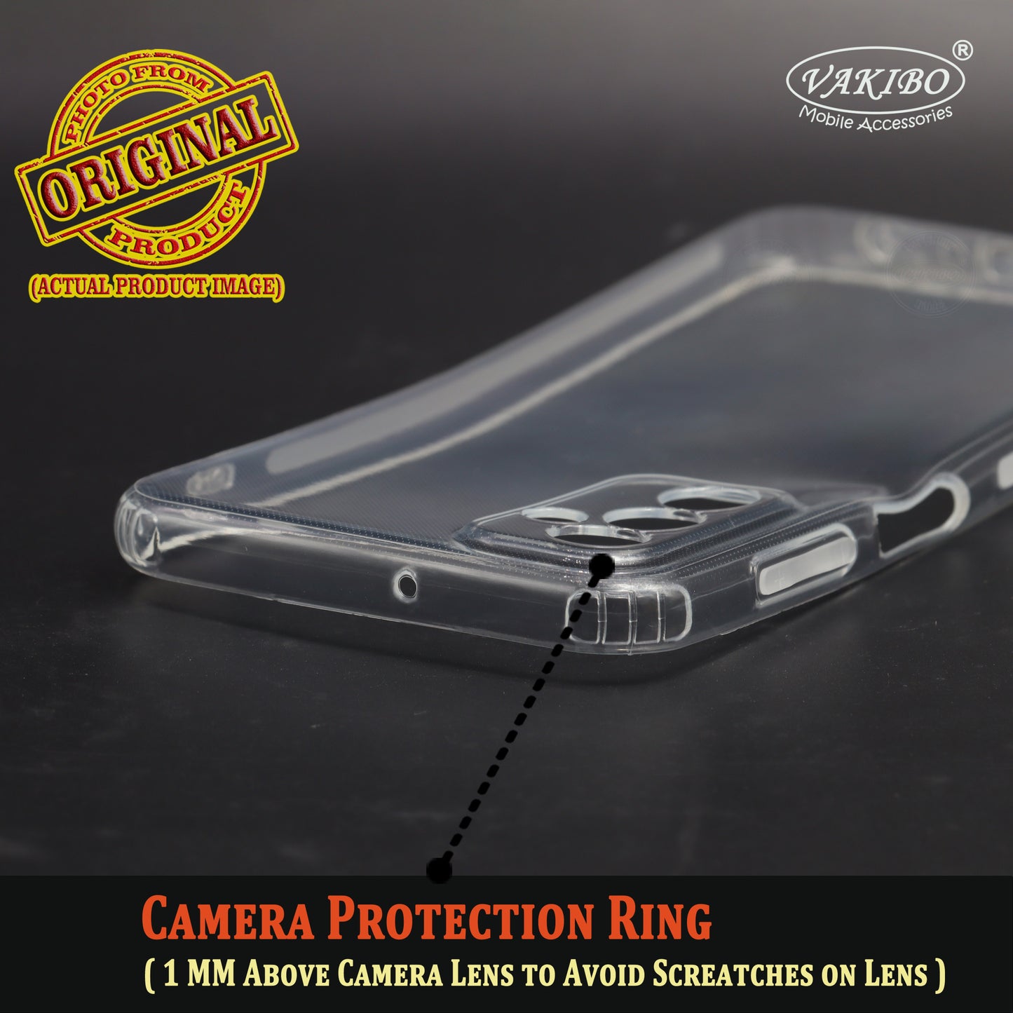 VAKIBO Super Premium Soft TPU Transparent Case With Dustplug,Side Grip,Corner Protection,lanyard Cuts,Camera Protection Suitable for Samsung M23 5G