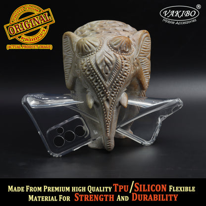 VAKIBO Super Premium Soft TPU Transparent Case With Dustplug,Side Grip,Corner Protection,lanyard Cuts,Camera Protection Suitable for Samsung F13 4G