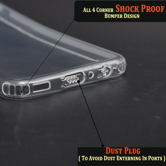 VAKIBO Super Premium Soft TPU Transparent Case With Dustplug,Side Grip,Corner Protection,lanyard Cuts,Camera Protection Suitable for Samsung M23 5G