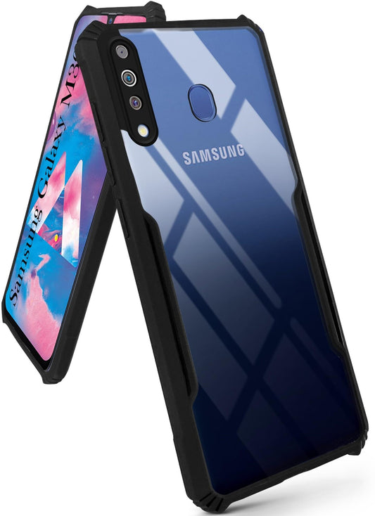 VAKIBO Super Premium Black Border Transparent Case With Corner Protection & Camera Protection Suitable for Samsung M30