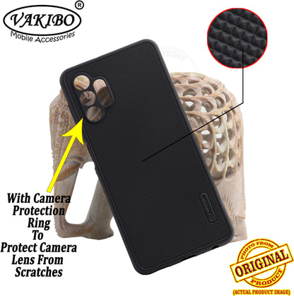 VAKIBO Dotted Black Coloured Made with Silicon Rubber TPU Back Cover Case Suitable for Samsung Galaxy M32 5G