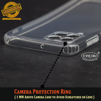 VAKIBO Super Premium Soft TPU Transparent Case With Dustplug,Side Grip,Corner Protection,lanyard Cuts,Camera Protection Suitable for Samsung M33