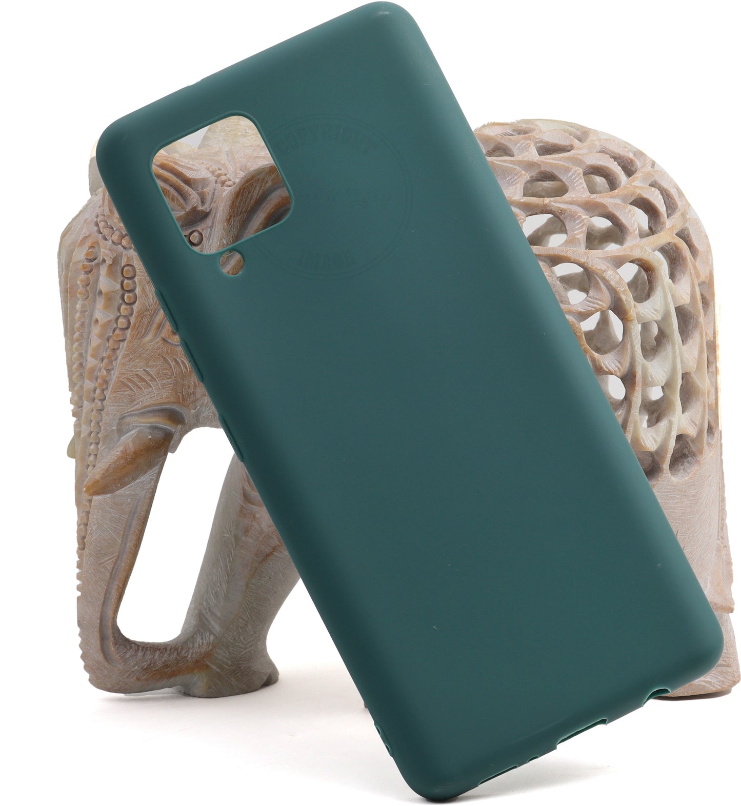 VAKIBO 1.2 MM Thick Green Coloured Soft TPU Rubber Back Cover Case With Camera Protection Ring Suitable for Samsung Galaxy M42