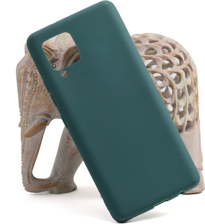 VAKIBO 1.2 MM Thick Green Coloured Soft TPU Rubber Back Cover Case With Camera Protection Ring Suitable for Samsung Galaxy M42